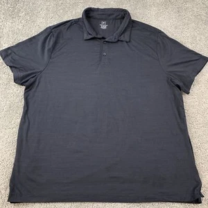 George Polo Shirt Men's 2XL Black Stretch Slim Fit Short Sleeve Casual - Picture 1 of 8