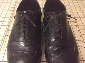 FLORSHEIM Lexington Cuero negro Wing Tip Zapatos casuales Hombre 10 3E Vestido Oxford - Imagen 1 de 12