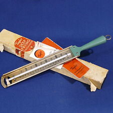 Vintage 40's Taylor DEEP FRYING-GUIDE Wood handled Cooking Thermometer w/ Box
