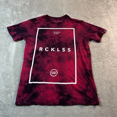 Young & Reckless Graphic T-Shirt Medium Red Tie Dye Print Short Sleeve Tee - Image 1 of 4