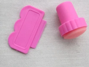 2Pcs Women Nail Art Image Plate Stamper Scraper Manicure Stamping Tool Kit - Picture 1 of 4