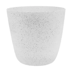 Plastic Textured Large 28cm Planter Plant Pot White Outdoor Garden Patio House C - Picture 1 of 5