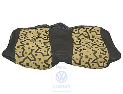 VW Golf MK3 3.5 Cabrio Rear Seat Cover Yellow Black Fabric Leatherette OEM NOS - Image 1 of 2