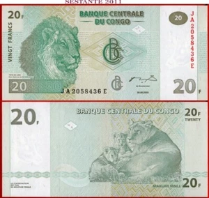 CONGO 20 FRANCOS 2003 Impreso Hotel des Monnais P 94 UNC Envío Gratis desde 100$ - Imagen 1 de 3