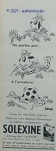 PUBLICITE SOLEXINE VELOSOLEX BP CHASSEUR DE SERPENT SIGNE BARBEROUSSE DE 1960 AD - Imagen 1 de 1