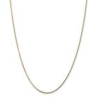 14k Yellow Gold 1.3mm Solid Curb Chain for Pendant w/ Spring Ring 16
