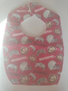 Ohio State Buckeyes NCAA Baby Bib 12x8 "Handmade" Cotton, New - Picture 1 of 3