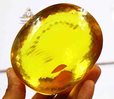 Natural Oval Cut 1200 Ct EGL Certified Brazilian Big Yellow Citrine Gemstone New - Image 1 of 4