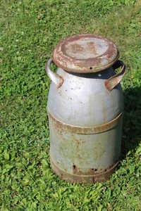 Antique Dairymens Metal Milk Can Primitive Americana Farmhouse Country Decor - Picture 1 of 20