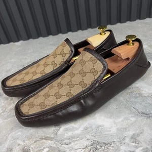 Gucci GG Canvas Vintage Mokassins Braun Leder 10,5 G oder 11 US oder 44,5 EUR - Bild 1 von 24