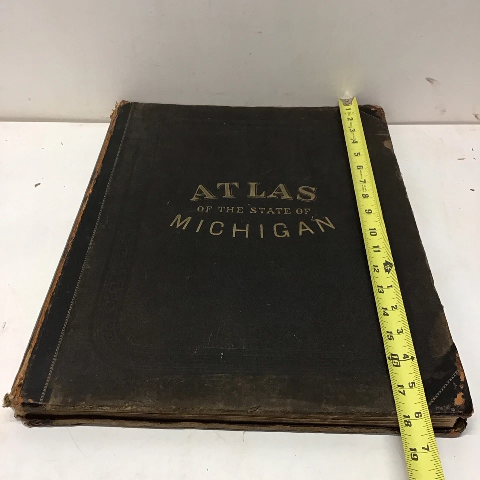 1873 Atlas of State Of Michigan H.F. Walling 80+ Maps RR Michigan, US & Europe - Image 1 of 4