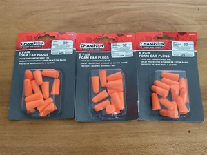 18 Pair Champion Foam Ear Plugs 32 db NRR Ear Protection Noise Reduction - Picture 1 of 6