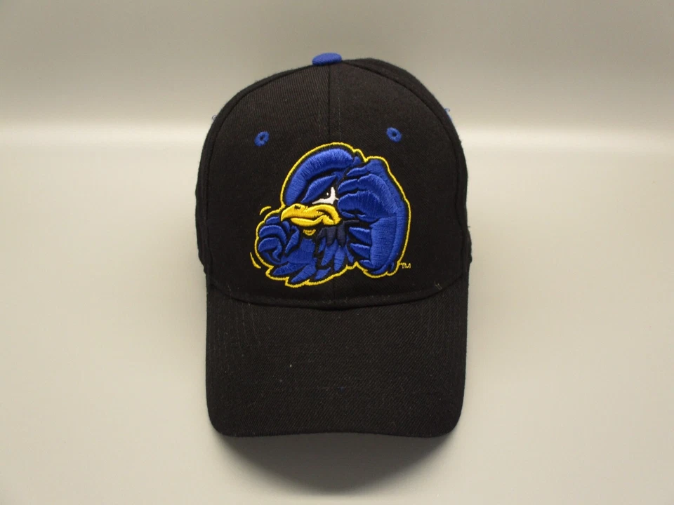 Youdee Mascot Hat Cap Fitted Mens 7 Black Blue Delaware Fighting Blue Hen Zephyr - Image 1 of 4