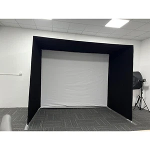 Golf Simulator Enclosure Nets 14 x 8.5 ft W/ HD Impact Display Projection Screen - Foto 1 di 16