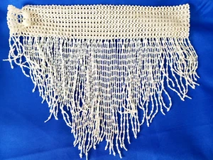 Vintage Triangle Belly Dance Hip scarf wrap, Bead tassel L 12" - Picture 1 of 7