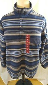 Southern Grit Jacket Men's Size XL Tundra Fleece Pullover blue stripes NWT - Picture 1 of 9
