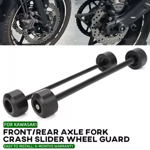 Front Rear Wheel Fork Axle Guard Frame Slider Crash Pads For KAWASAKI Ninja 650 - Foto 1 di 27