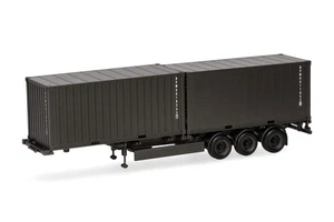 Herpa 747240 Rimorchio per container 3 assi | 2 x 20 piedi Contenitore | Bundeswehr | 1:87 - Foto 1 di 5