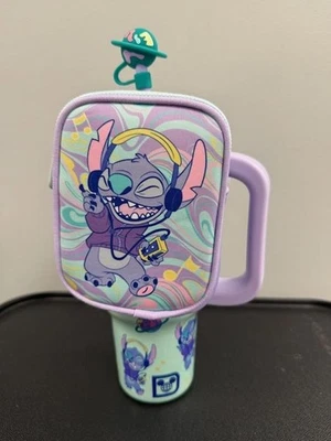 Nuevo Vaso de Viaje Parques Disney Exclusivo Lilo & Stitch 30oz Con Estuche con Cremallera Foto 1 de 2