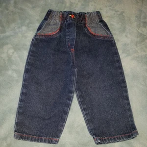 Vintage 90s Basic Edition Blue Jeans Kids DenimPants Size 3T Red Trim - Bild 1 von 6