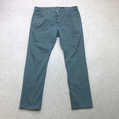 Pantalones de mezclilla AG Adriano Goldschmied para hombre 36x32 verde Tellis modernos ajustados preppy ligeros Foto 1 de 4