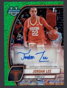 2024-25 Bowman Chrome U Jordan Lee Green Shimmer Autograph Auto Card - Bild 1 von 2