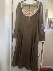 Lace Made Dukes Manor Houndstooth Corset Dress Sz L - Picture 1 of 8