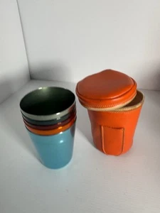 Retro Vintage Set Of Anodised Aluminium Stackable Cups In Case - Bild 1 von 5