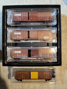 N Scale **NORFOLK SOUTHERN** Weathered, Graffiti Box Cars -Micro Trains 99305012 - Picture 1 of 4