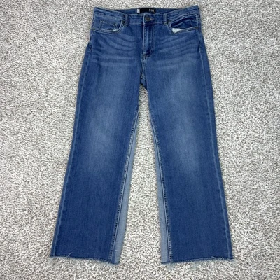 Pantalones de mezclilla Kut From The Kloth Kelsey para mujer 10 azules tiro alto tobillo acampanado dobladillo crudo Foto 1 de 4