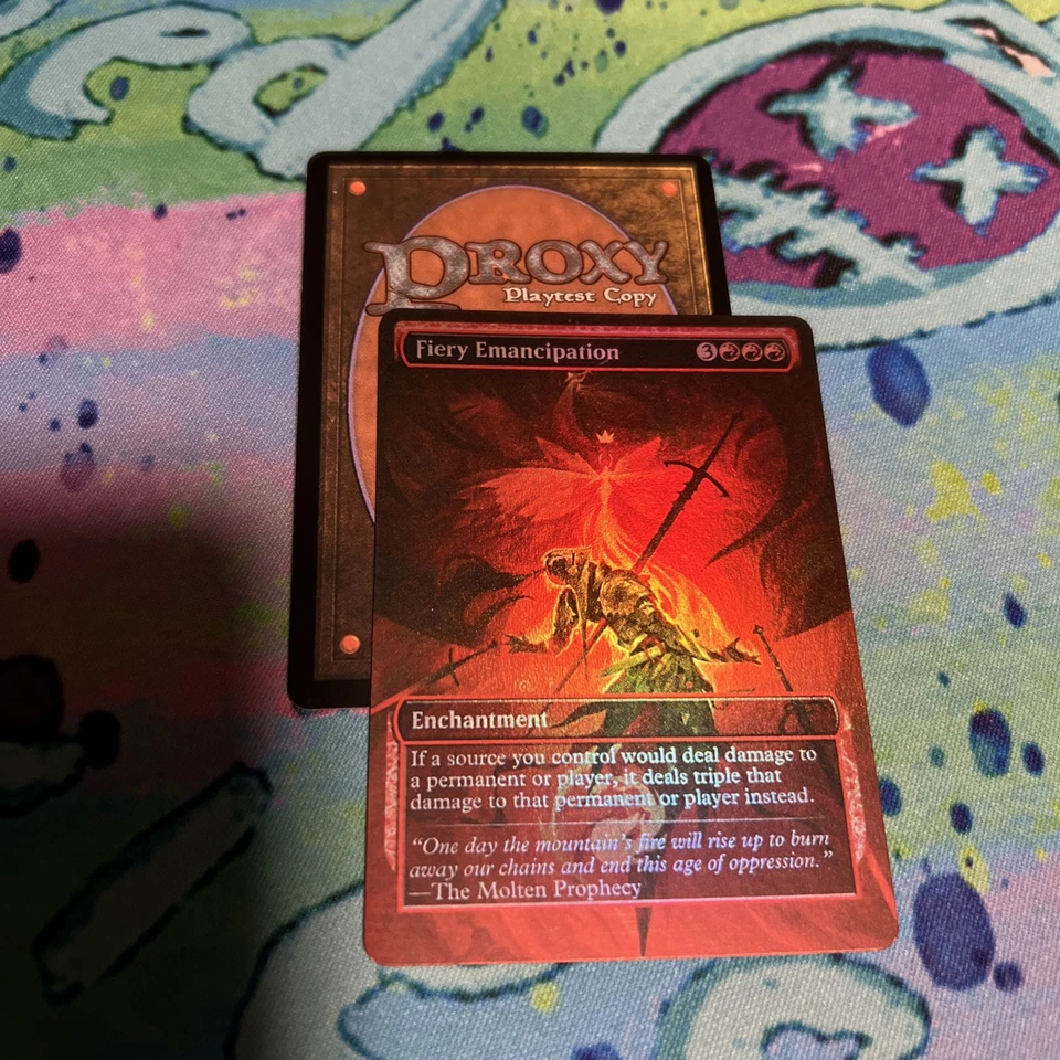 DIY Fiery Emancipation Full Art Foil Play Test Mtg Card  - Image 1 of 1