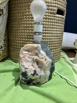 " Handmade Rose Quartz Stone Table  Lamp Base - Image 1 of 4