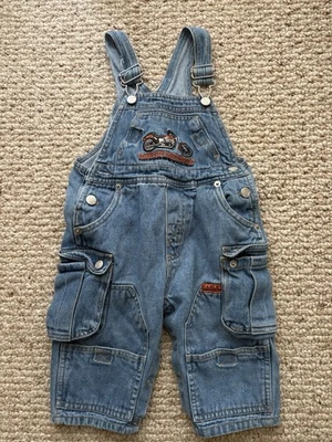 Baby Toddler HARLEY DAVIDSON Bib DENIM JEAN OVERALLS 12 Months COVERALL 1 Piece - Image 1 of 4