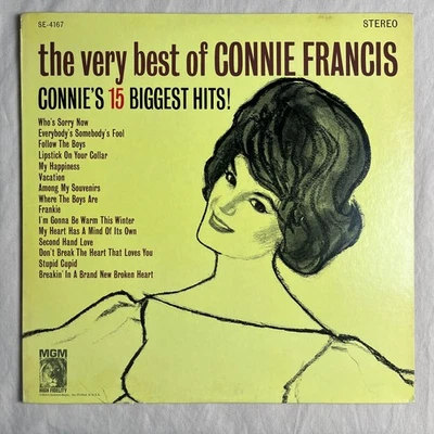 CONNIE FRANCIS Connie's 15 Biggest Hits 1975 Vinyl LP MGM SE-4167 - VG+ - Image 1 of 4