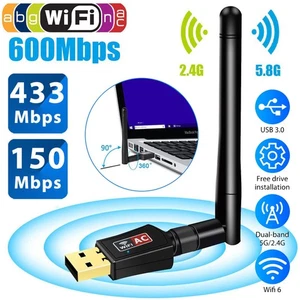 600Mbps Bezprzewodowy adapter USB Internet Wzmacniacz sygnału Wifi Extender Antena - Zdjęcie 1 z 11