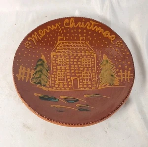Ned Foltz Pottery Redware Christmas Farmhouse 9" Vintage Pennsylvania PA 1987 - Picture 1 of 6
