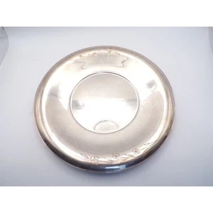 Vintage Silver Plate Small Dish Floral Engraving Footed Trinket Dish - Picture 1 of 3