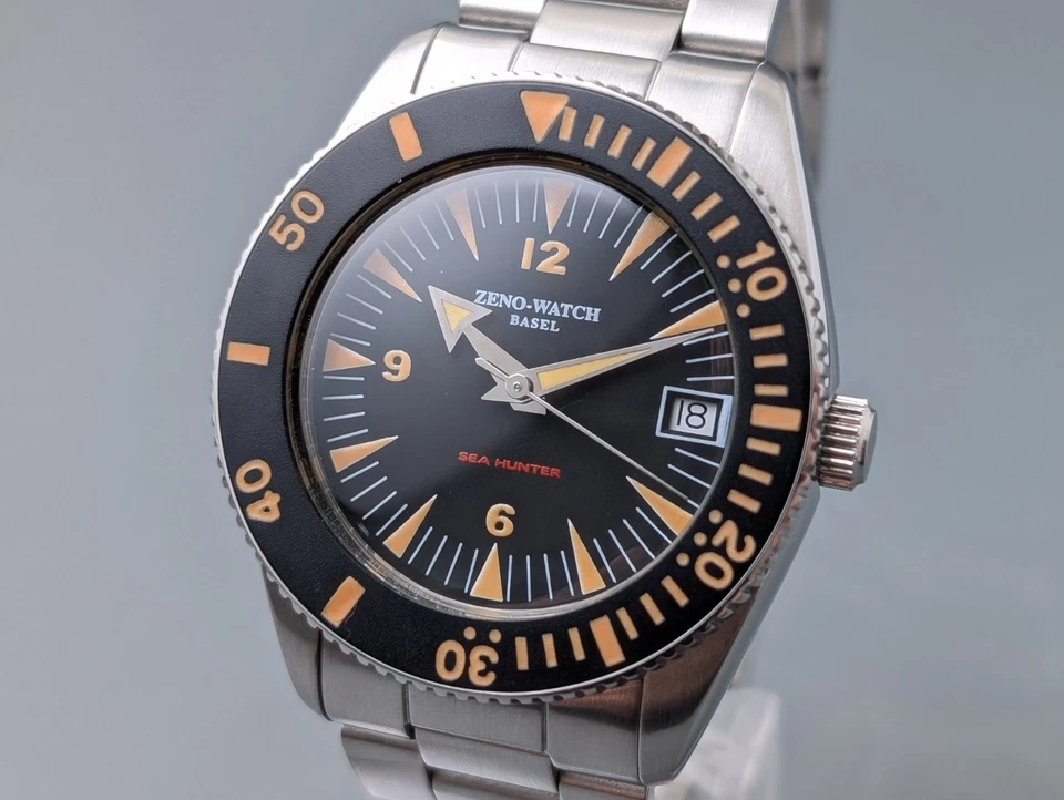 Zeno Watch Basel Ref.500 Sea hunter Black Dial Automatic Men's Watch Vintage - Image 1 of 4