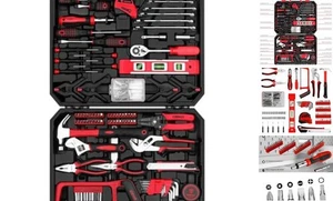 Tool Set:228 Piece Home Tool Kit, Household Basic Repair Tool Set Comes Red - Picture 1 of 8