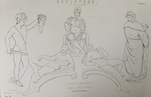 Antique Print c.1870s | Italian Sculpture | Cellini, Michelangelo, Bandinelli - Picture 1 of 5