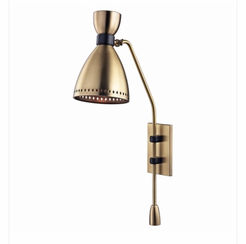 Aplique de pared Hudson Valley 4141 Solaris 1 luz 30" de alto en acabado de latón envejecido Foto 1 de 4