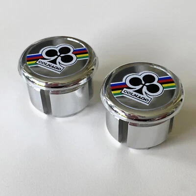 Colnago World Champion Bicycle Handlebar Chrome Plastic Bar Plugs, Caps - Image 1 of 4