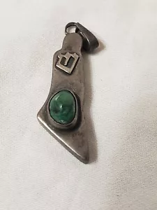 Vintage Israel Sterling Pendant Only With Stone Pre-owned - Picture 1 of 9