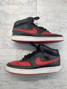 Nike Court Vision Mid - Mens DM8682-001 Black University Red Shoes Size 9 Bred - Picture 1 of 9