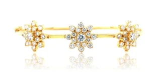 1.35ct Natural Round Diamond 14k Yellow Gold Anniversary Wedding Bracelet - Picture 1 of 5