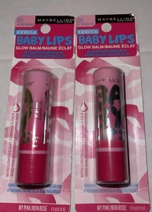 Maybelline Baby Lips Glow Balm 01 My Pink 2 Pack - Picture 1 of 1