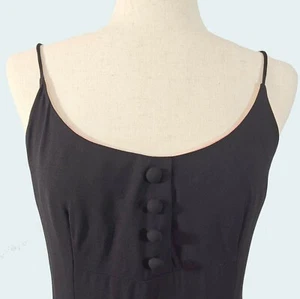 Vintage 1960s Designer Adrian Tabin Black Cocktail Party Dress, Spaghetti Straps - Picture 1 of 8
