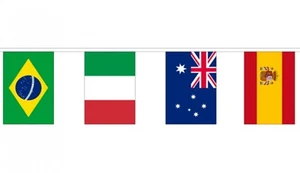 50 NATIONS FLAG BUNTING 15 metres FIFTY FLAGS VARIOUS COUNTRIES - Picture 1 of 2