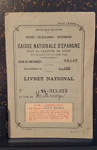 Livret de caisse épargne Hillmeyer Magdeleine à  Rabat Maroc an 1953 - Imagen 1 de 8