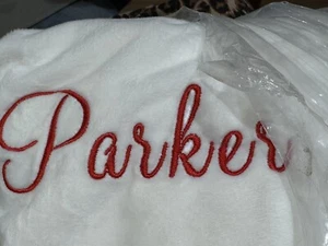 Pottery Barn Kids Ivory Chamois Santa Bag XXL Monogram Parker - Picture 1 of 3